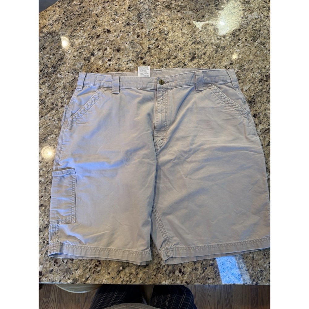 Carhartt B147 TAN Mens Canvas Work Shorts Tan Original Fit Size 42 Utility Cargo
